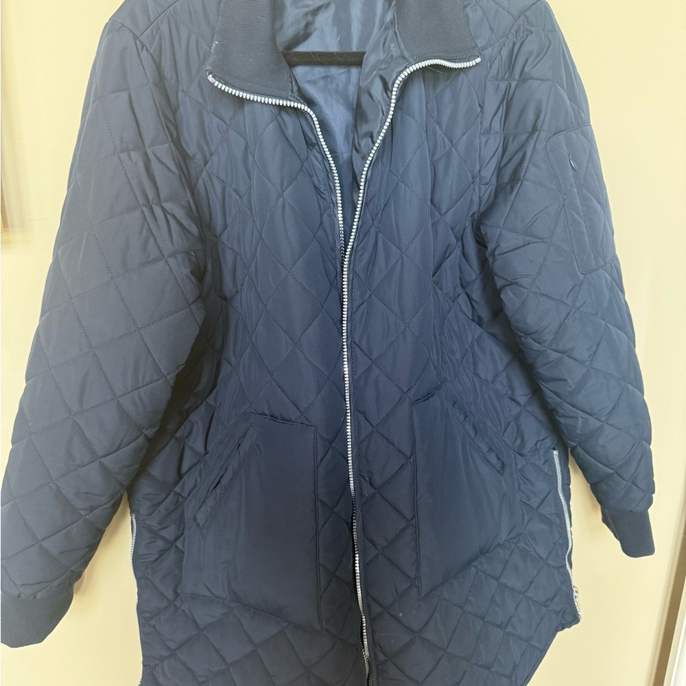 Andrew Marc Navy Quilted Puffer Jacket
